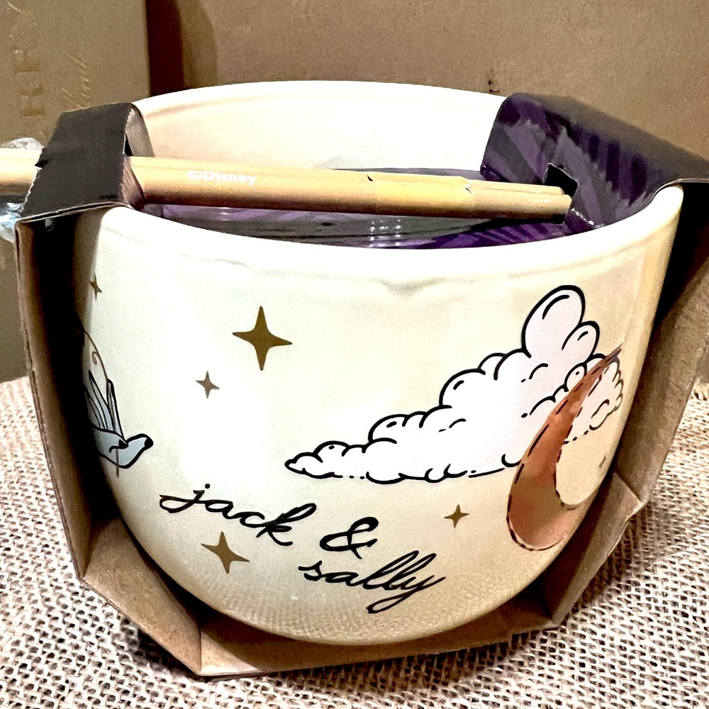 •Star Crossed Lovers• Nightmare Before Christmas 18oz Ramen Bowl Bundle - Picture 2 of 5
